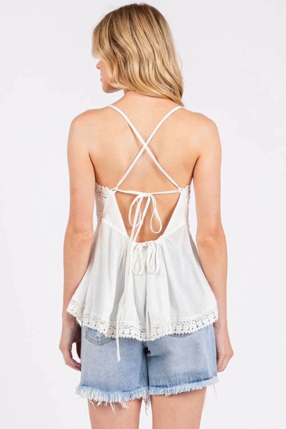 Mittoshop Crisscross Back Lace Detail V-Neck Cami Trendsi b3fbb2e7-5e56-4e26-8ac4-827ad606affa-Max