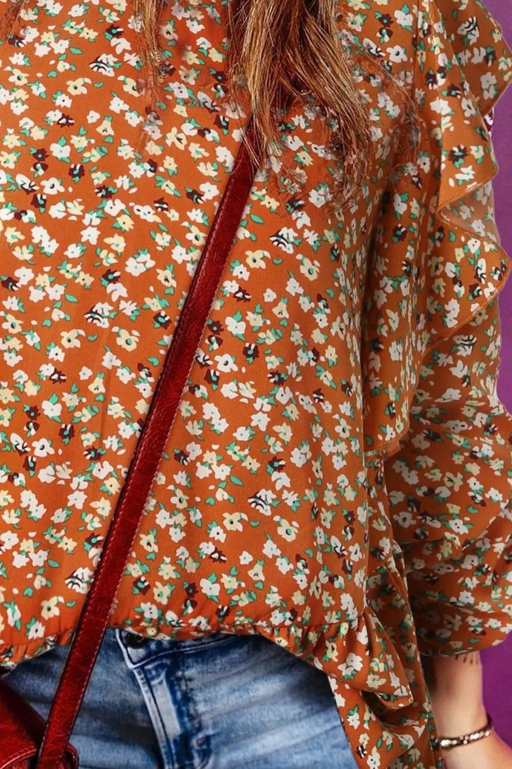 Floral Ruffled Long Sleeve Blouse Trendsi b455cb5d0cf1430db2176502c8763732-Max