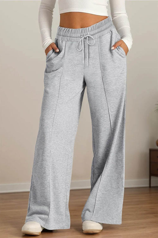 Drawstring Elastic Waist Wide Leg Pants Gray Trendsi b49e9325-93bb-4b36-8e87-53909c693a7e-Max