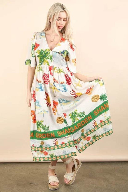 VERY J Button Down Printed Midi Dress Trendsi b4b12419ed87409eb1970ac1e25b932b-Max-Origin