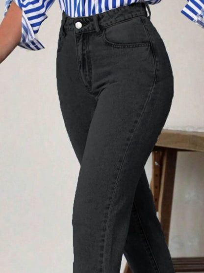 High Waist Jeans with Pockets Trendsi b4dd006f-45c6-49bd-b808-915ccefd2627-Max