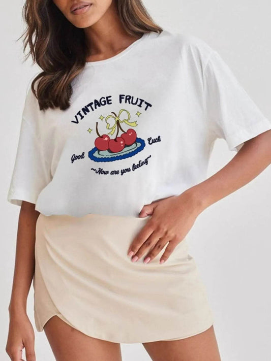 Plus Size Fruit Graphic Round Neck T-Shirt White Trendsi b511947a-1dab-4fba-b6e8-b0643cbf702d-Max-Origin