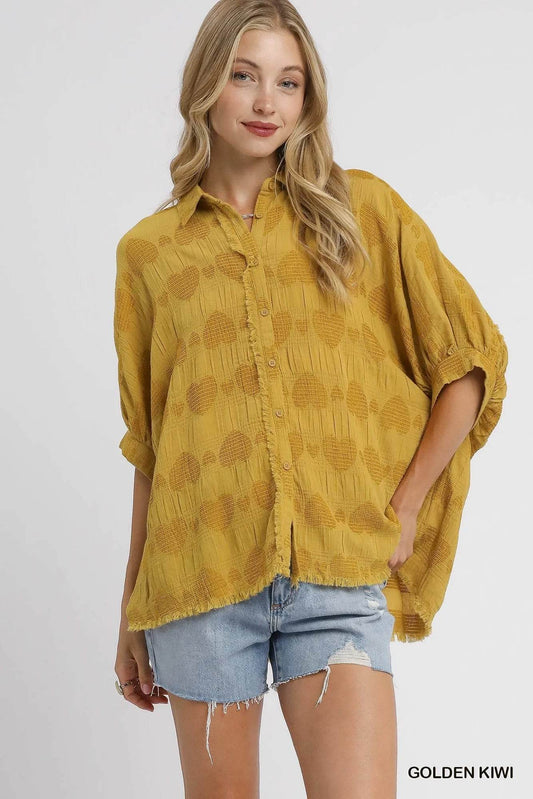 Umgee Jacquard Heart Collared Shirt Trendsi b560b69c-4017-4128-841c-bbb606c46b39-Max-Origin