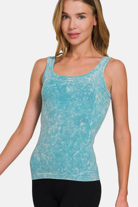 Zenana Ribbed Scoop Neck Tank Ice Blue Trendsi b57a37e8-5b36-42b0-b036-36e4aeba37a7-Max