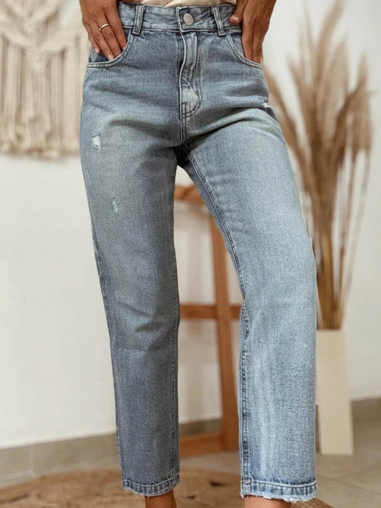 Distressed Ankle-length Straight Jeans Beau Blue Trendsi b5c98ed34f5742e4ac47fcc49f0a165c-Max-Origin