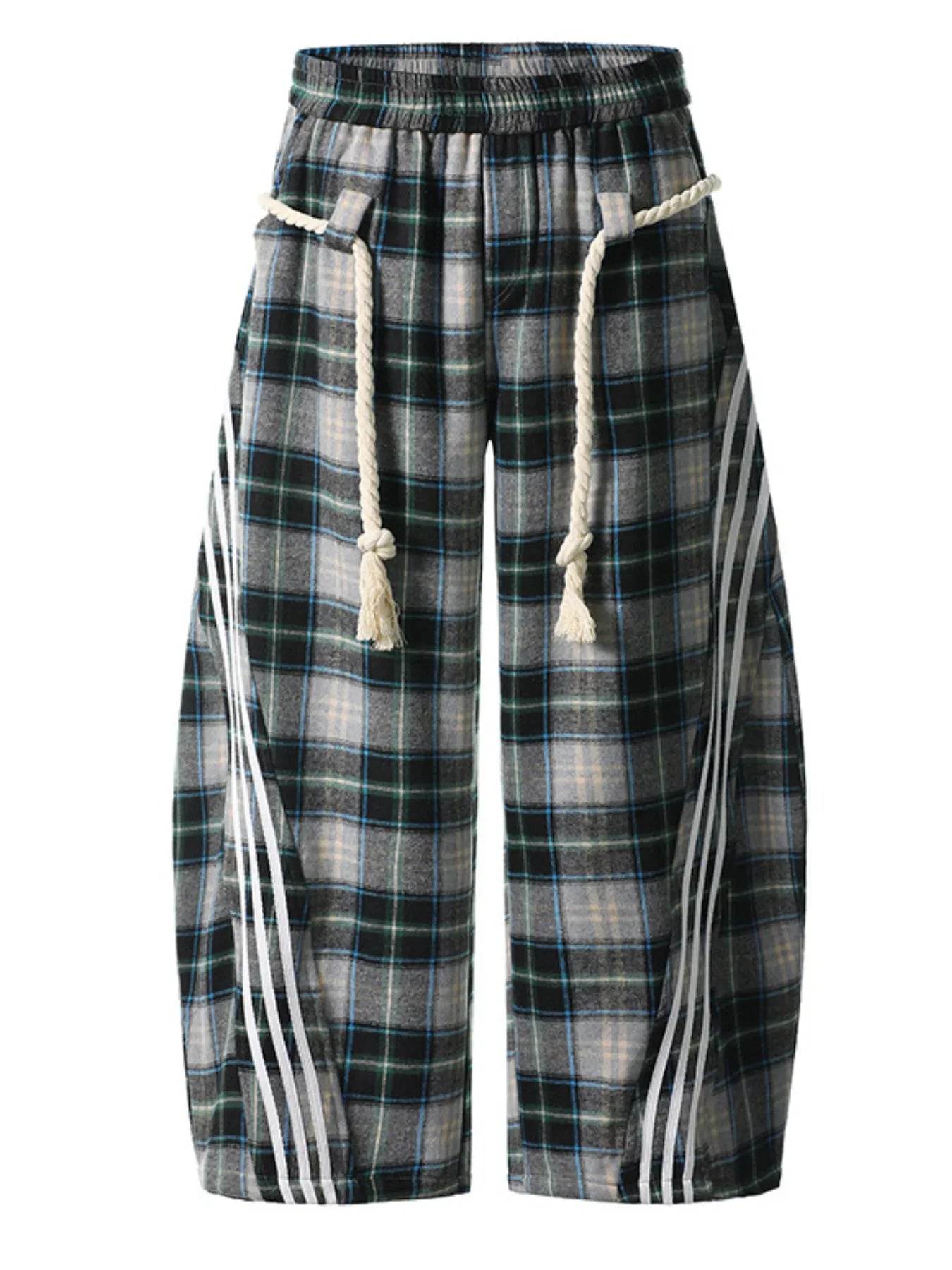 Plaid Casual Pants with Side Stripes French Blue Trendsi b5f85fd0-d143-4445-8b8b-d236896c0f64-Max-Origin