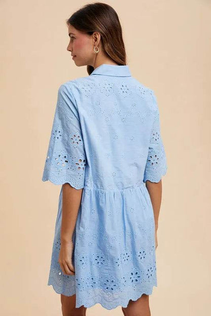Annie Wear Embroidered Scallop Edge Detail Mini Shirt Dress Trendsi b65e6dd06152470c9ddbab6dc1c5b84f-Max-Origin