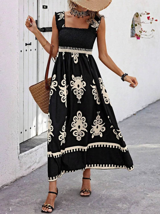 Smocked Printed Wide Strap Maxi Dress Trendsi b698d3cc-ff7a-4719-9a79-18530854261c-Max-Origin