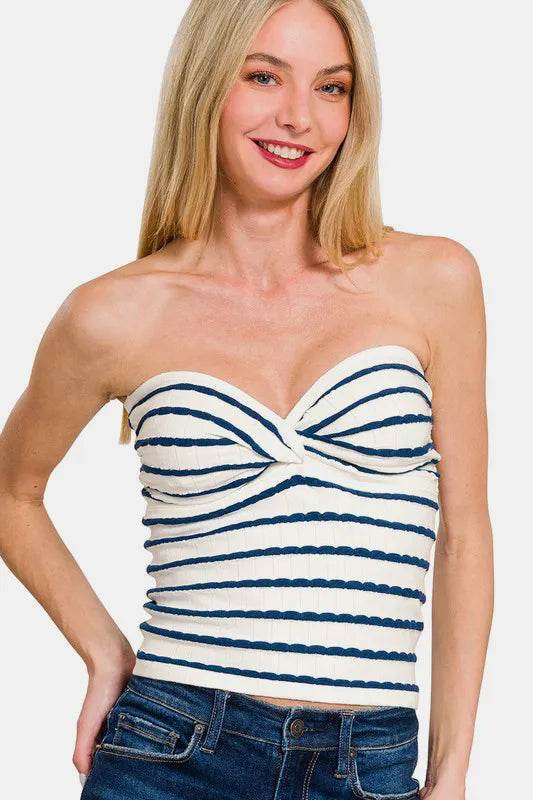 Zenana Twisted Sweetheart Neck Striped Tube Top Peacock Blue Trendsi b6aee981-be30-43d0-b731-a8f0e2534f79-Max