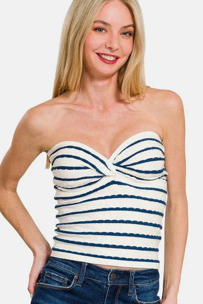 Zenana Twisted Sweetheart Neck Striped Tube Top Peacock Blue Trendsi b6aee981-be30-43d0-b731-a8f0e2534f79-Max