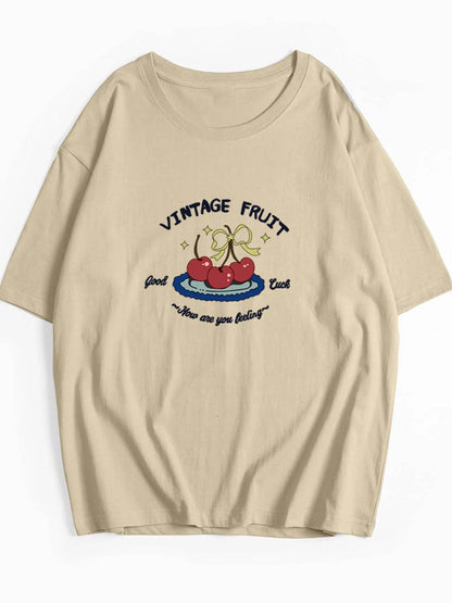 Plus Size Fruit Graphic Round Neck T-Shirt Khaki Trendsi b6f9548ac84d4b1dbd9e4fbf5743fb0e-Max-Origin