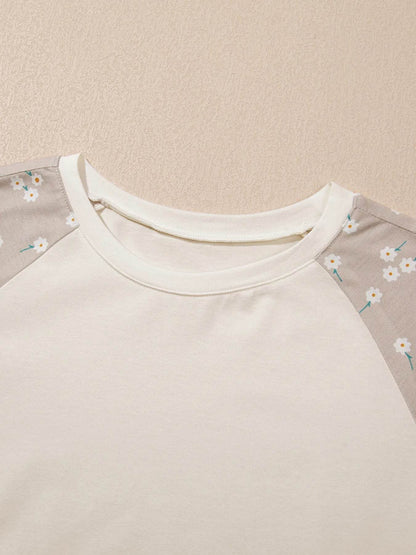 Floral Print Color Block Raglan Sleeve T Shirt Trendsi b73be594e3464de6bb84123c994024e5-Max-Origin