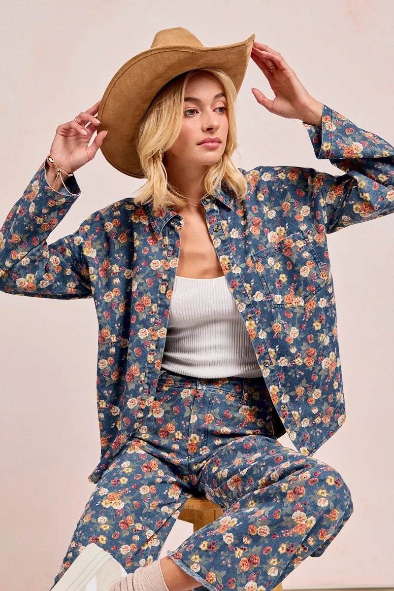 BiBi Washed Floral Print Denim Jacket Trendsi b73f9d61294049aa8d304f8484815dc9-Max-Origin