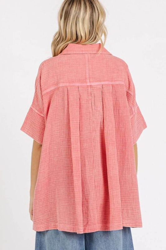 Mittoshop Mineral Wash Gauze Oversized Short Sleeve Shirt Trendsi b75cb132-ff64-476a-b2bc-b03bae8b8f15-Max