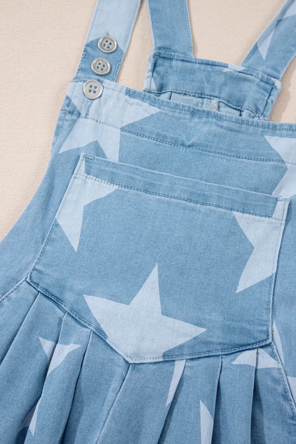 Star Print Square Neck Denim Overalls Trendsi b75cc19e-6159-4536-a7c5-8fa2686fd85d-Max