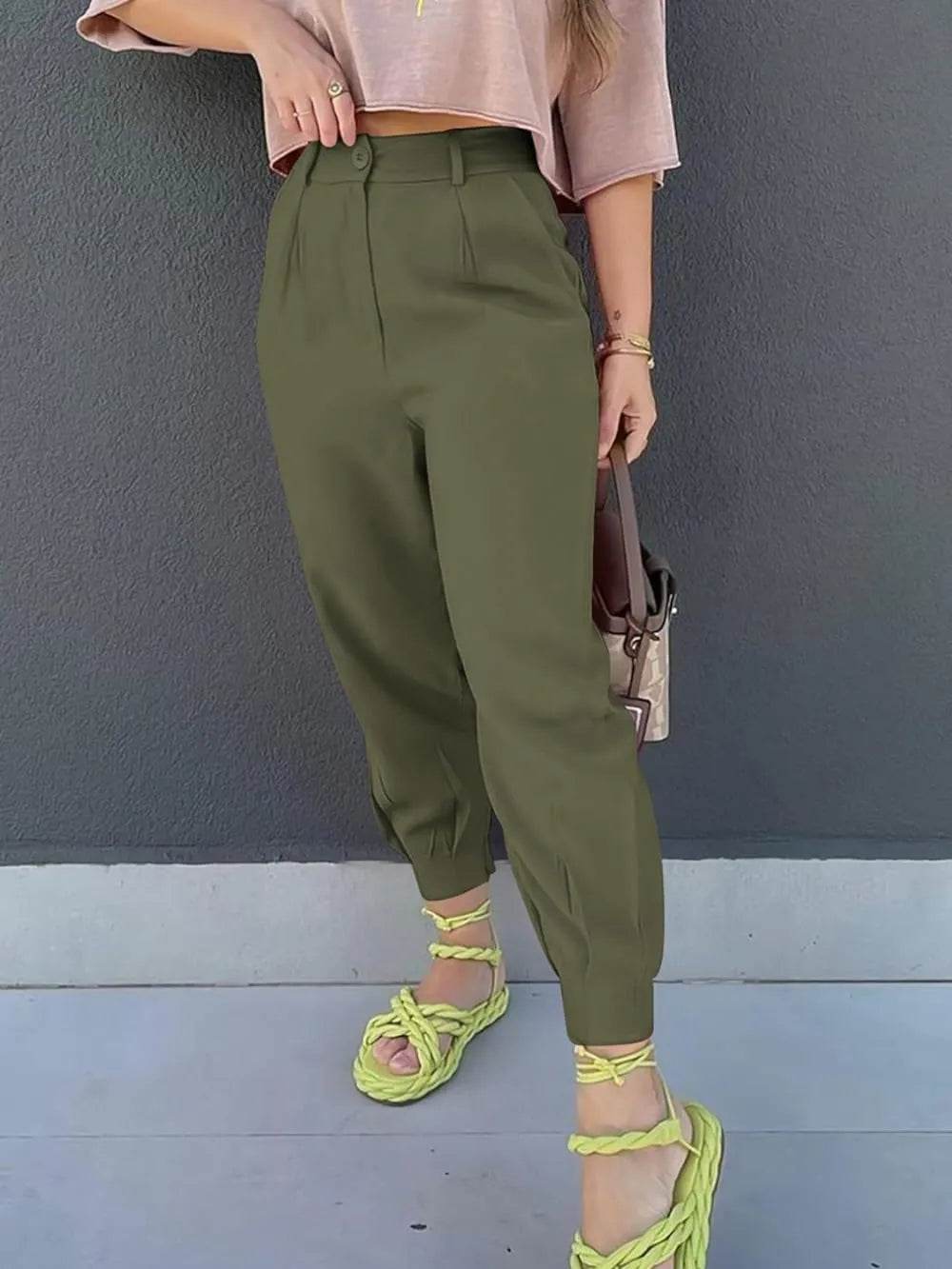 High Waist Cropped Pants Trendsi b7700266-eb40-4f0c-8d27-d9c7eff4e7e0-Max
