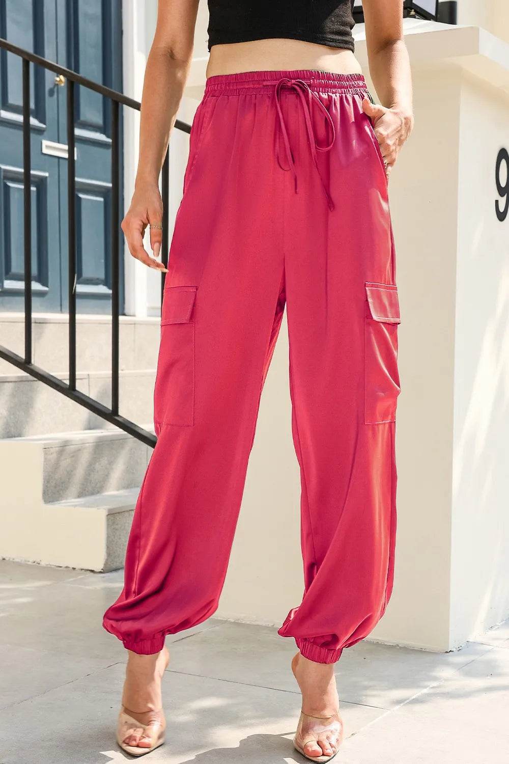 Long Tie Waist Pocketed Pants Strawberry Trendsi b793a6bb46e2409eabc538ae1e7f1619-Max