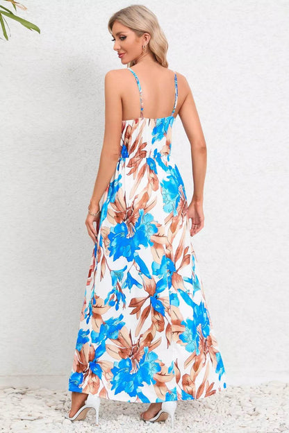 Printed Surplice Maxi Cami Dress Trendsi b7b75b1d-6007-408a-a19d-55a5b0080dcf-Max