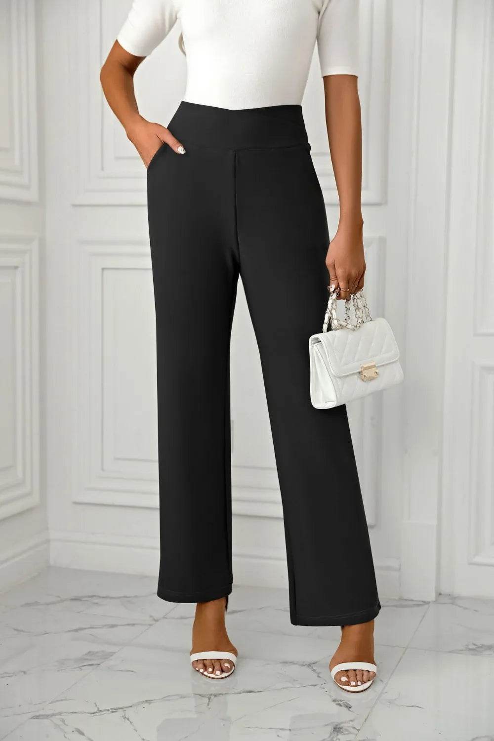 High Waist Straight Leg Pants Black Trendsi b7b9b5d1-25a7-4863-8bc7-782f73101098-Max