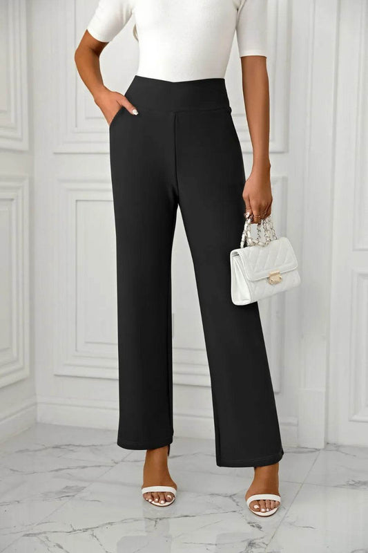High Waist Straight Leg Pants Black Trendsi b7b9b5d1-25a7-4863-8bc7-782f73101098-Max
