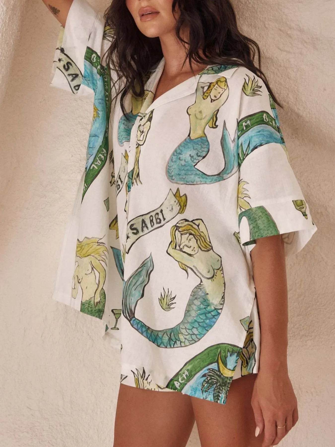 Printed Button Up Shirt and Shorts Set White Trendsi b7f3cfa6-b8d3-4614-a6cb-3817de6a565c-Max-Origin