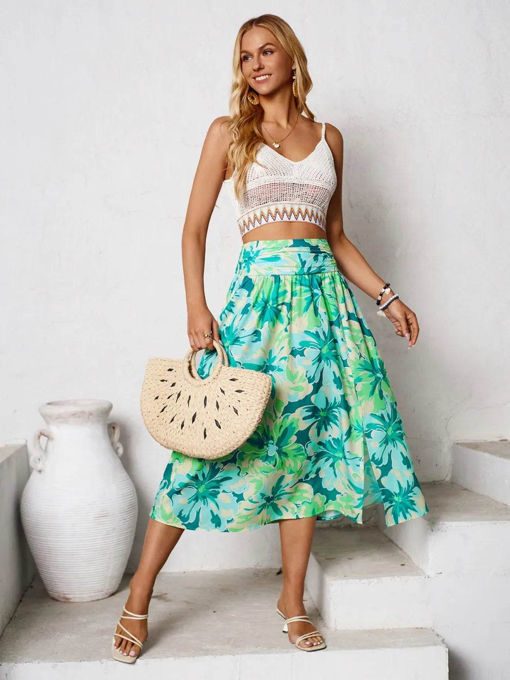 Slit Printed Midi Skirt Trendsi b81efdaa-1059-4ee8-be93-b621c2d86512-Max