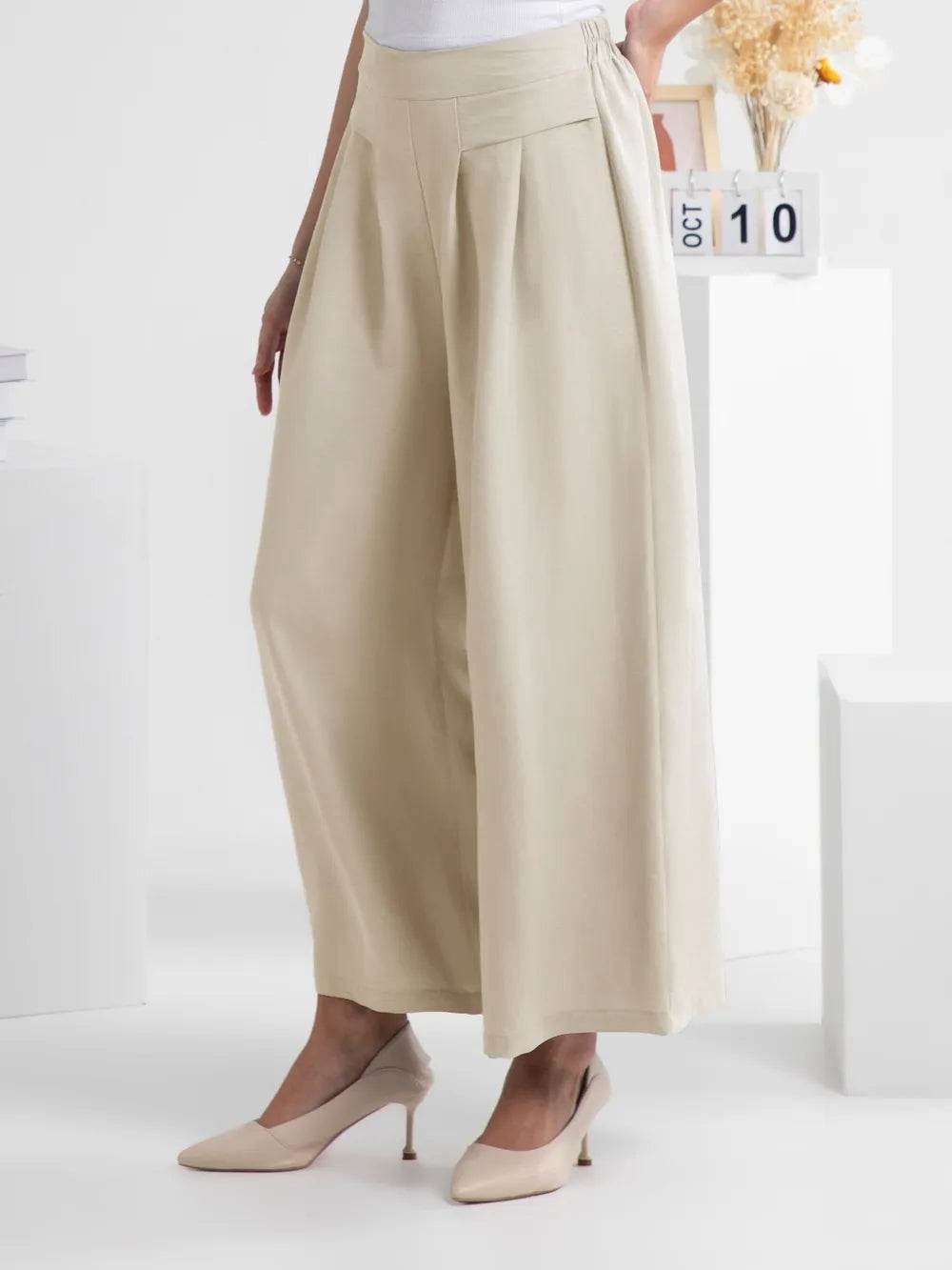 FAM-FAM Wide Leg Elastic Waist Pants Cream Trendsi b8269d87-027d-477a-ab1e-6c6be0183853-Max
