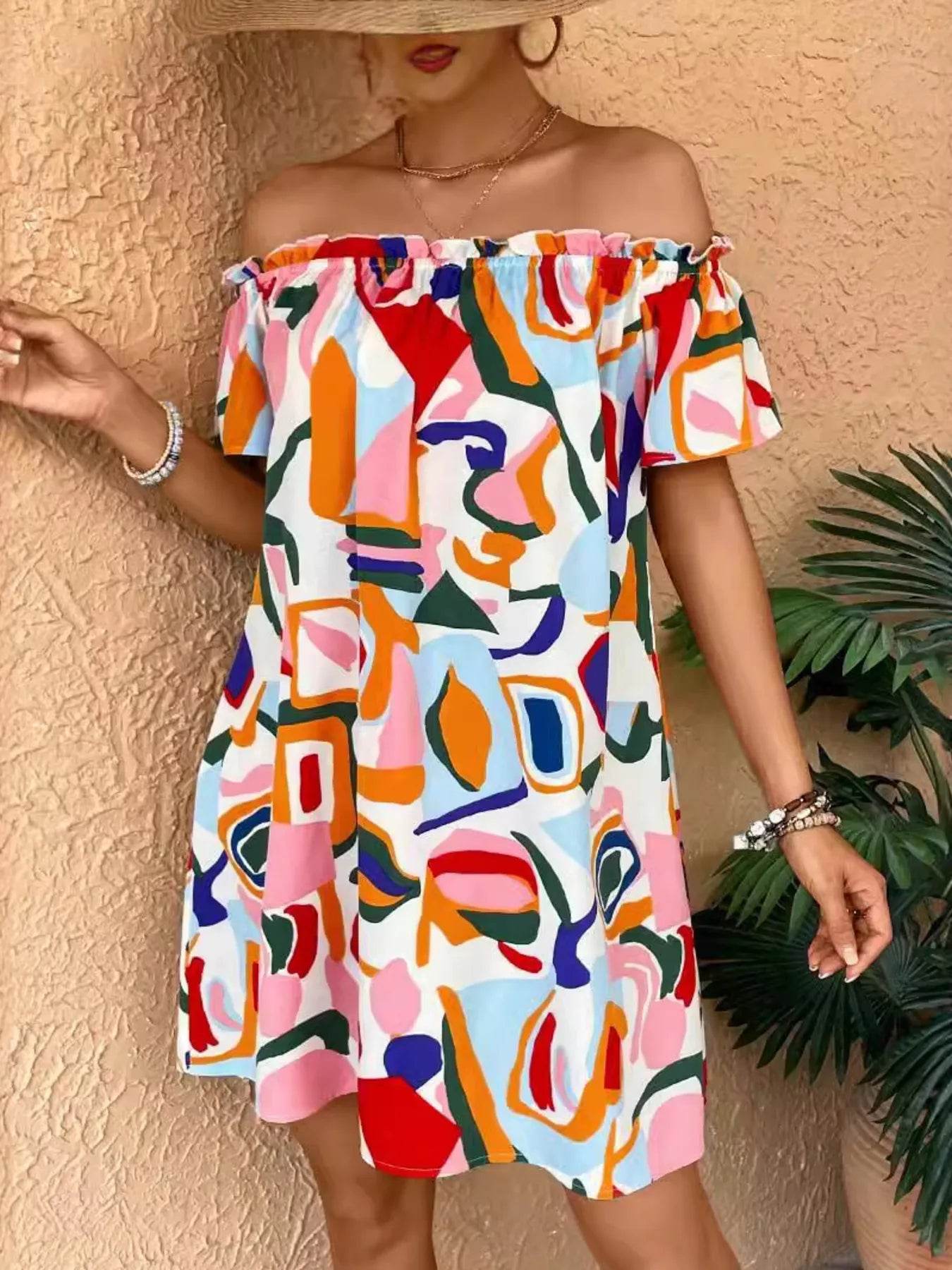 Colorful Abstract Print Off-Shoulder Summer Dress Trendsi b82cea3895c54c6787754efb15c80714-Max-Origin