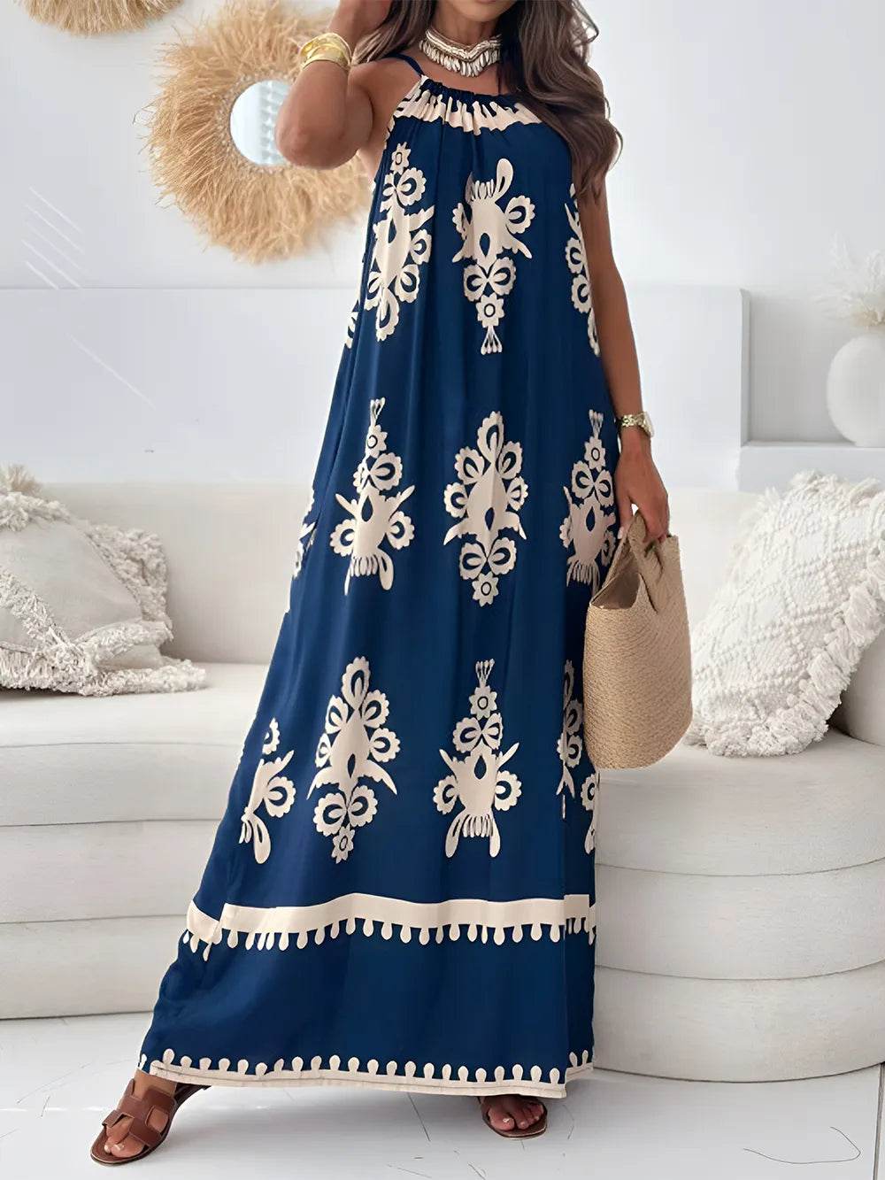 Printed Spaghetti Strap Sleeveless Maxi Dress Navy Trendsi b84f5950-38ce-47ce-bf89-4d11f8658e7e-Max