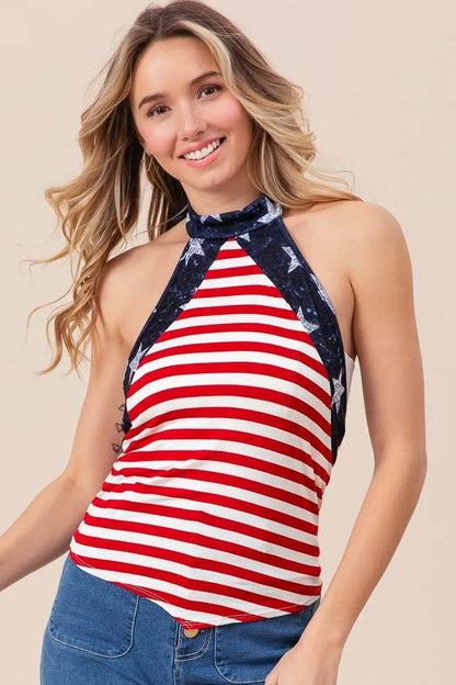 BiBi Stripe Jersey with Star Halter Neck with Tie Back Trendsi b8f35da091c04db6bd41c83255a43824-Max-Origin