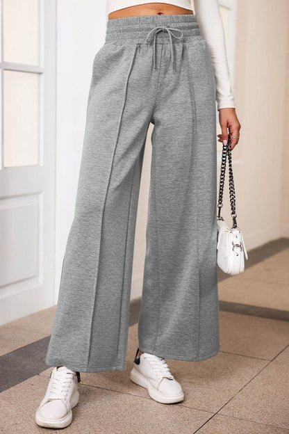 Drawstring Wide Leg Pants with Pockets Heather Gray Trendsi b8fcdfc5d2814e82845575ec470c8b3b-Max