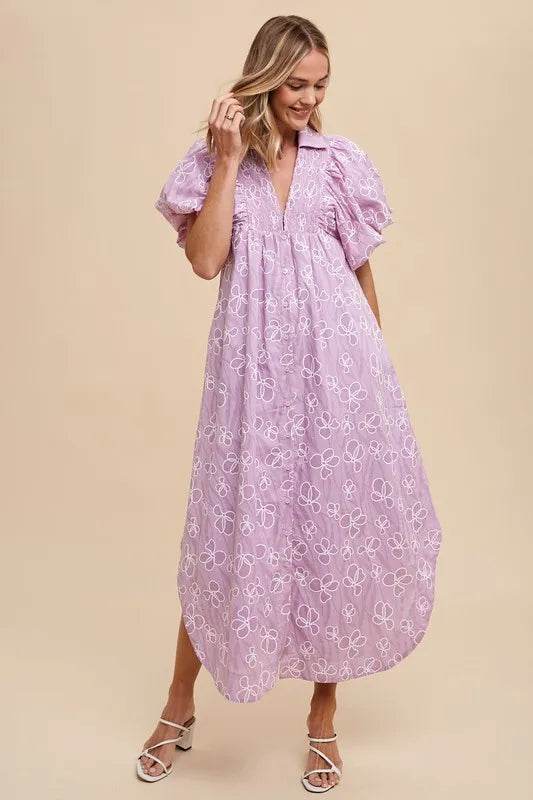 Annie Wear Floral Smock Detail Puff Sleeve Dress Trendsi b92c1673-26bc-4156-b819-ede72ce17a4e-Max