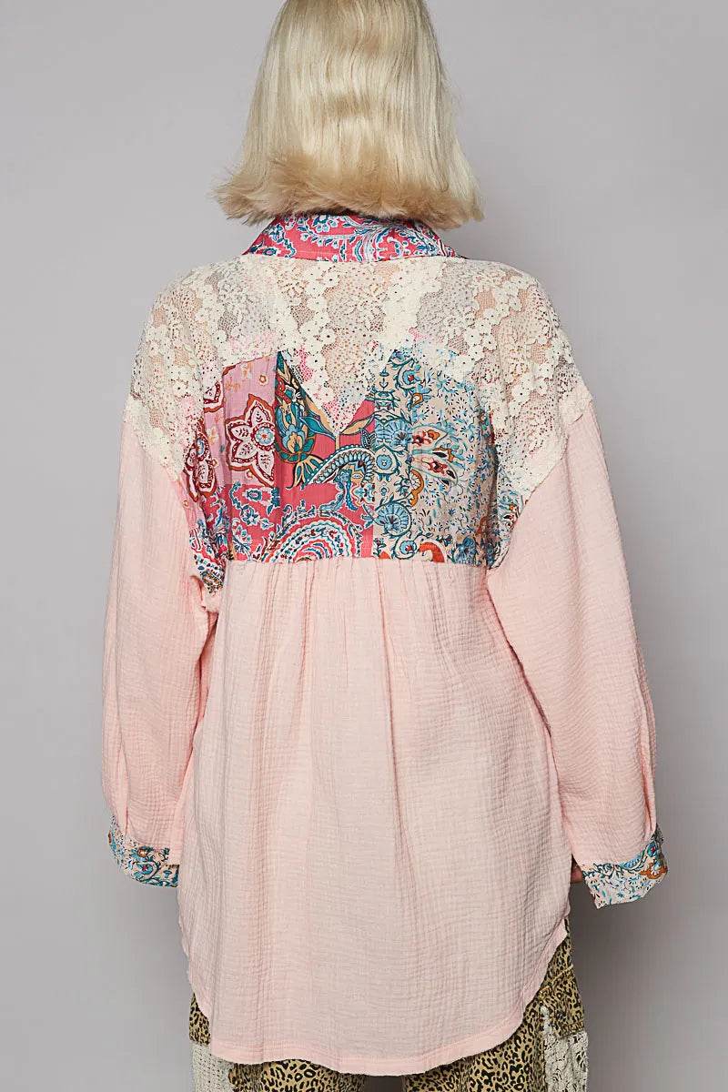 POL Lace Patchwork Floral Trim Long Sleeve Shirt Trendsi b94431c3-b420-4bf3-ac3d-e75942787858-Max-Origin
