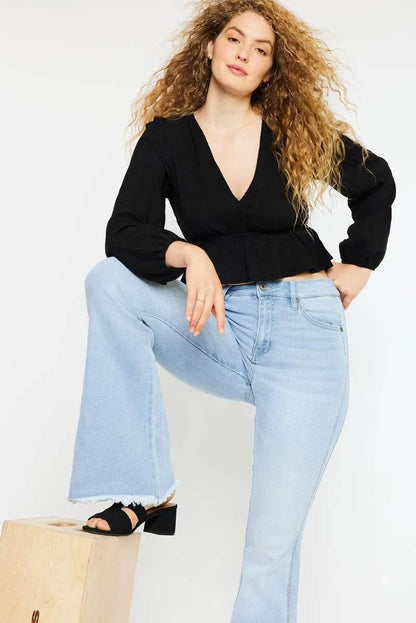 Kancan High Rise Curvy Flare Jeans Trendsi b95a81a3e4cb4c95aa353092eb4edbcc-Max-Origin