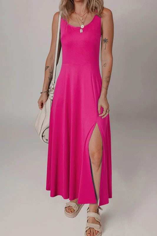 Side Slit Scoop Neck Wide Strap Dress Hot Pink Trendsi b96fba51-8c2b-4b4b-a045-4b68290e6b73-Max