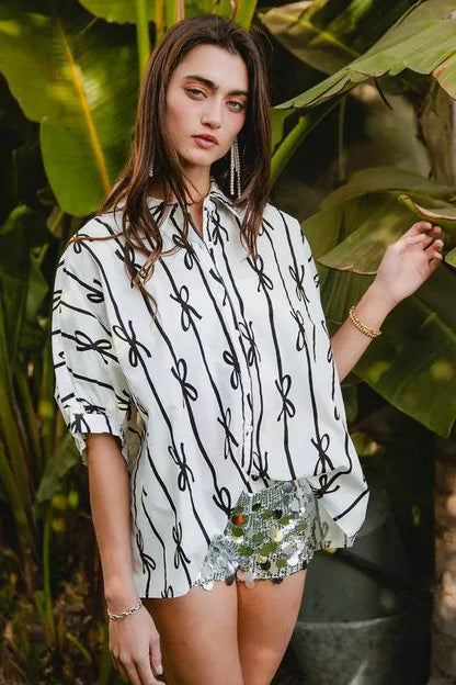 BiBi Bow Ribbon Woven Printed Button Down Shirt Trendsi b9ea9ece-5c64-496c-ad55-a201c86646a2-Max-Origin