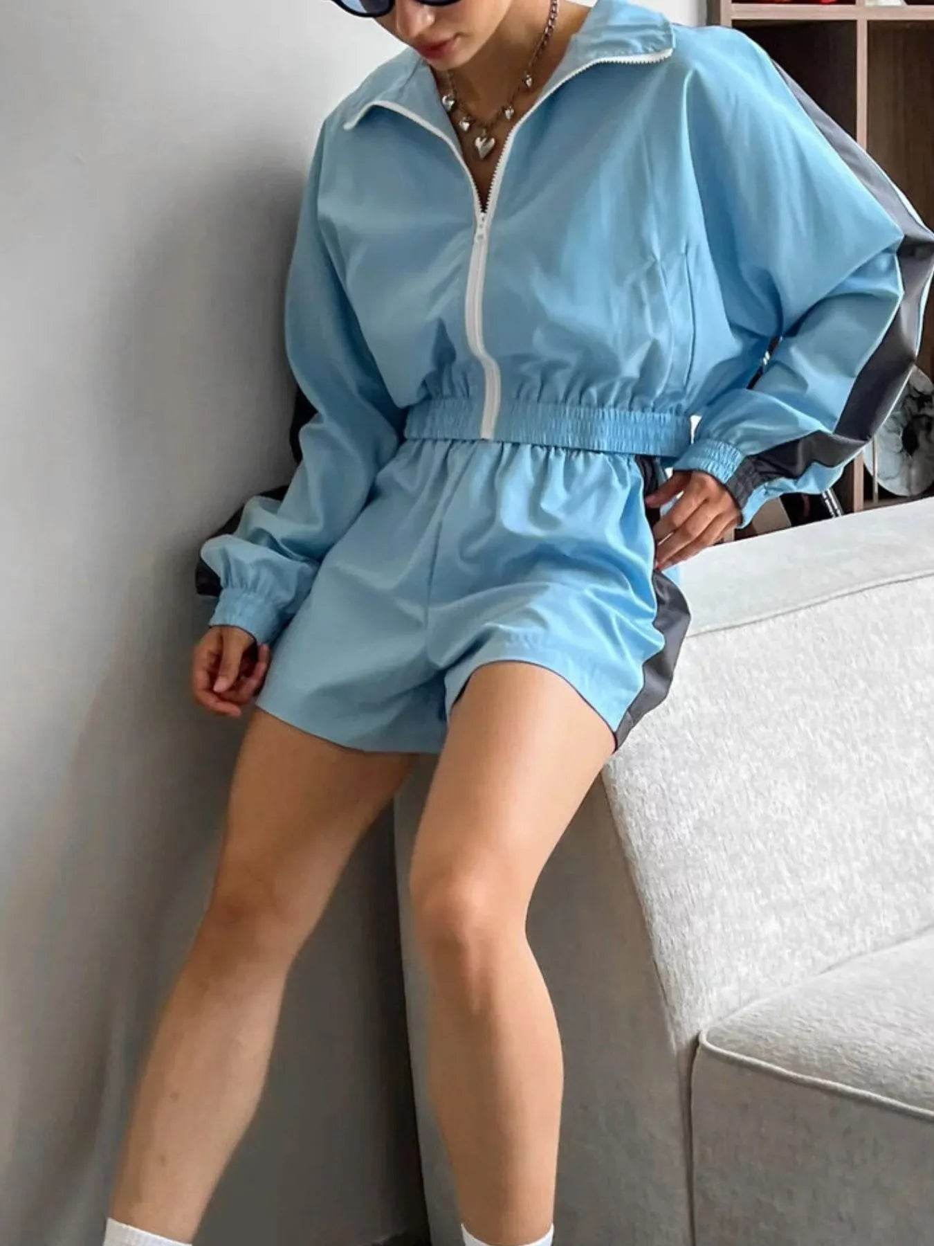 Zip Up Long Sleeve Jacket and Shorts Set Trendsi b9f2a50f-f602-4078-85aa-2c7ae9c2d05a-Max-Origin