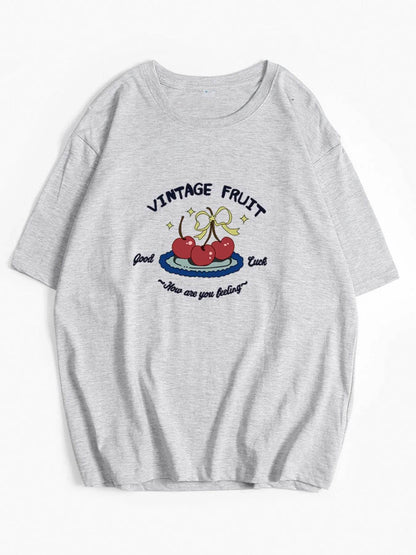 Plus Size Fruit Graphic Round Neck T-Shirt Beige Gray Trendsi ba0de1e0945d4e0fbe5a7d4ea7a6e1a6-Max-Origin