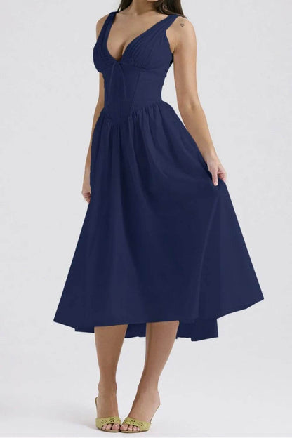 Ruched V-Neck Sleeveless Dress with Pockets Trendsi ba4105b8-e6de-4d97-afe4-7636f00129d6-Max-Origin