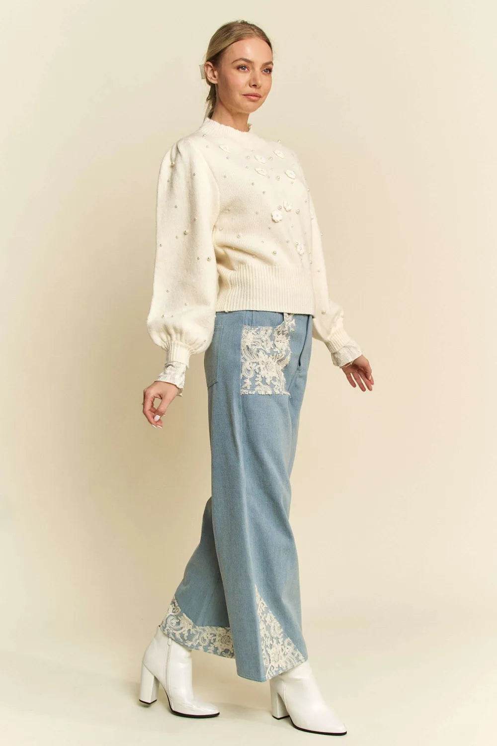 Davi & Dani Lace Applique Wide Leg Jeans Trendsi ba55b170-2b25-48df-a1c2-7a3101a733c8-Max