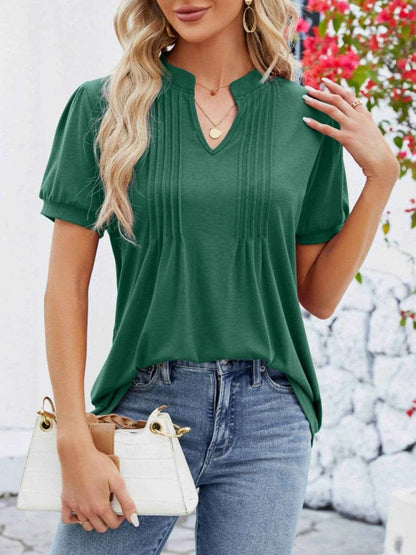 Notched Short Sleeve T-Shirt Trendsi ba57b77a-1b89-405f-86cd-78d204868c90-Max-Origin