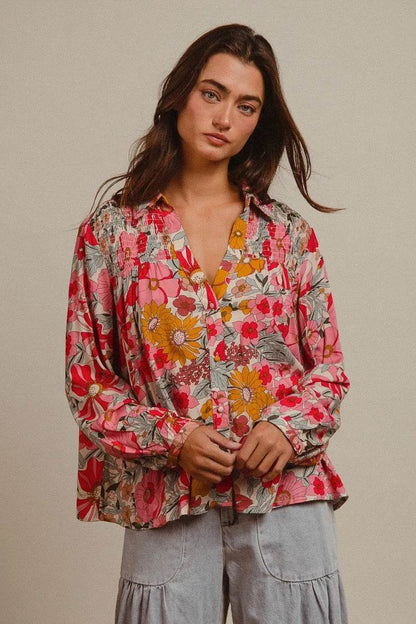 BiBi Woven Floral Printed Shirt Top Trendsi ba74bbcb778f49f9ad10dcbf322350fe-Max-Origin