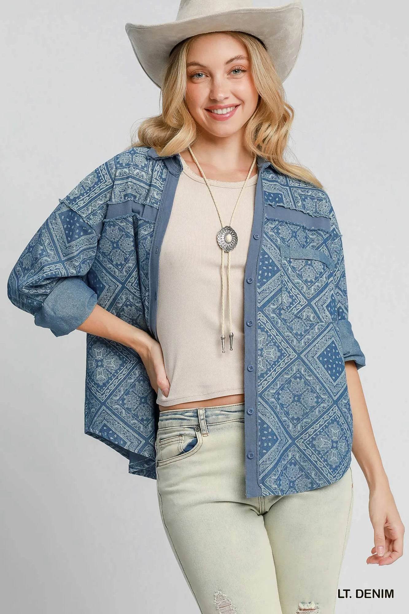 Umgee Paisley Print Denim Shirt Jacket Trendsi bab4785d-7df6-43fd-b082-2e0ab53f3560-Max-Origin_aebe46d6-0f7a-4189-934f-e663babb1cc7