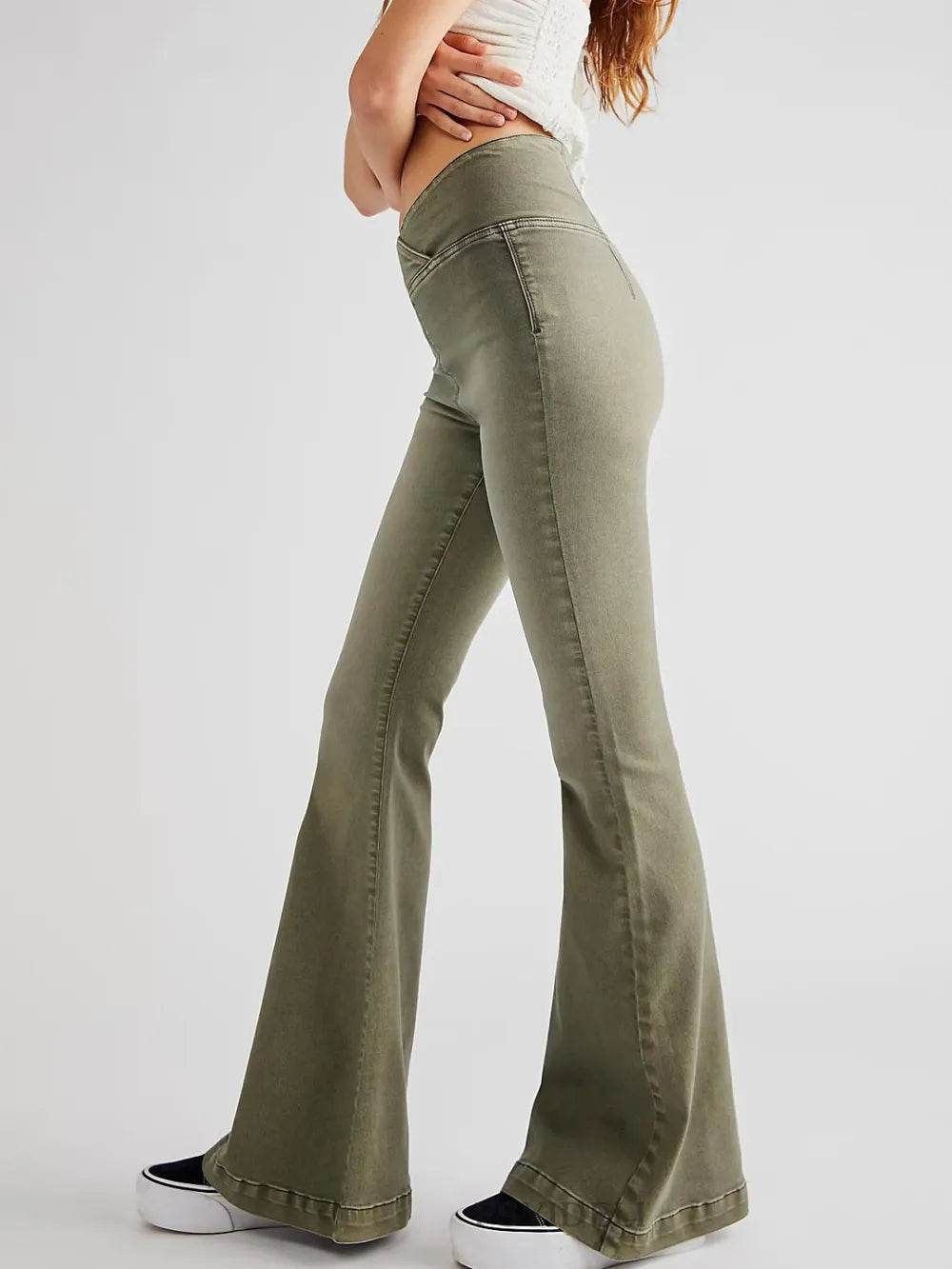 Asymmetric Waist Flare Jeans Trendsi bb1d7fd9-2bdb-457d-b2d0-bd4a847bb75f-Max