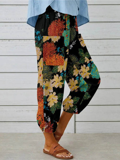 Printed Tied Cropped Pants Trendsi bb40e68e8d5f405e98340053417811e9-Max