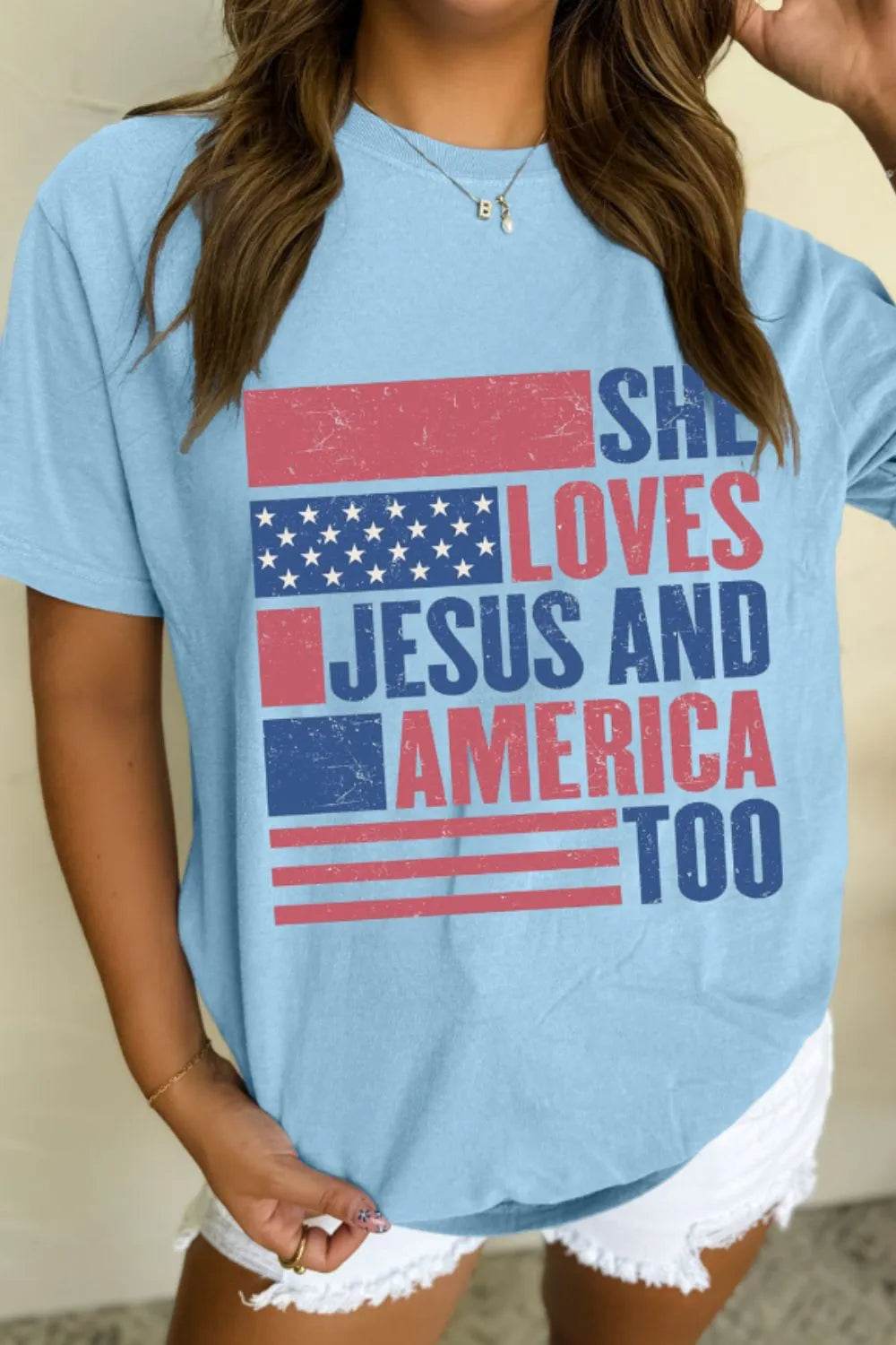 Patriotic US Flag Round Neck Short Sleeve T-Shirt Trendsi bb44cbb5-ea1b-43f8-992d-0608e1baac6f-Max-Origin