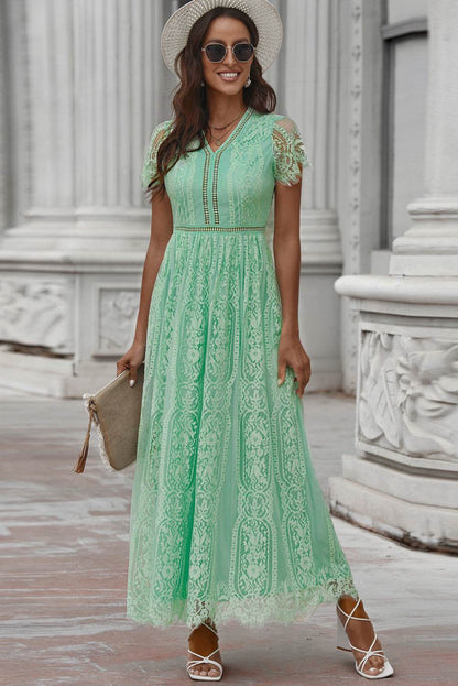 Scalloped Trim Lace Plunge Dress Mid Green Trendsi bb4f050dd5a14c23953e96ce37fa4718-Max