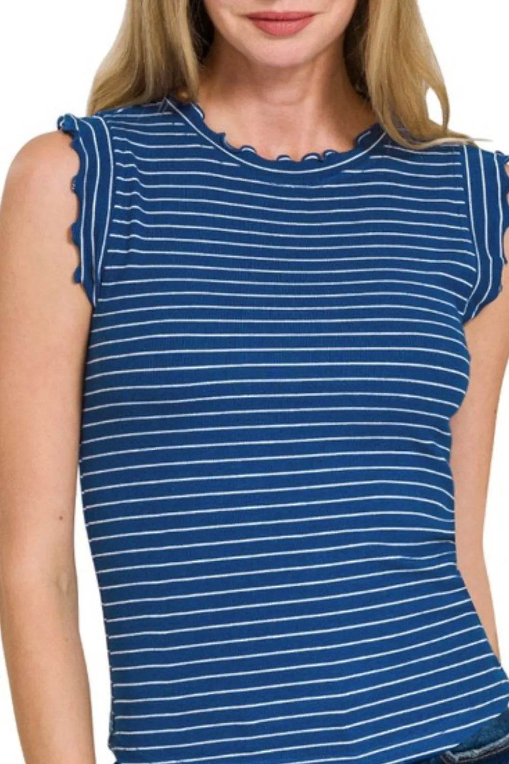 Zenana Ribbed Ruffle Trim Sleeveless Stripe Top Trendsi bb77035d-59d8-4f62-a8e2-1f17c3174577-Max-Origin