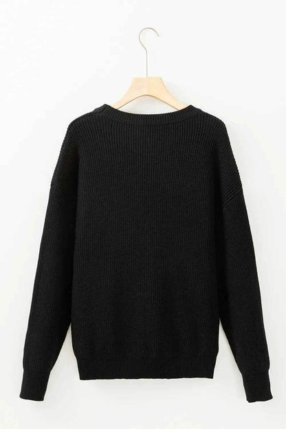 HELLO PUMPKIN Round Neck Long Sleeve Sweater Trendsi bc14f0f4-bb59-4169-b2cd-fd3e77651ac1-Max
