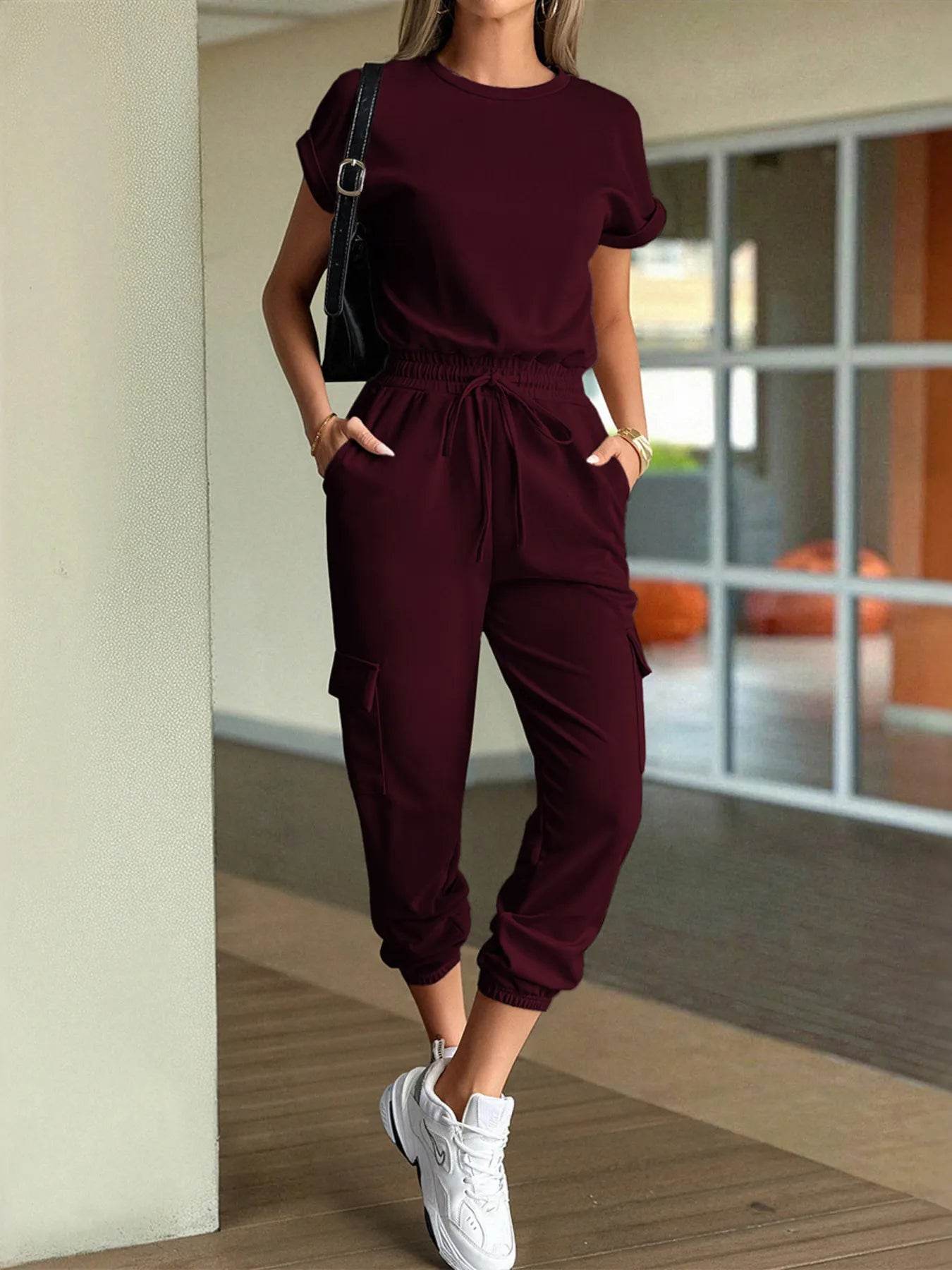 Round Neck Short Sleeve Top and Pants Set Trendsi bc5011a532a14e8b9f42c866a518a308-Max-Origin